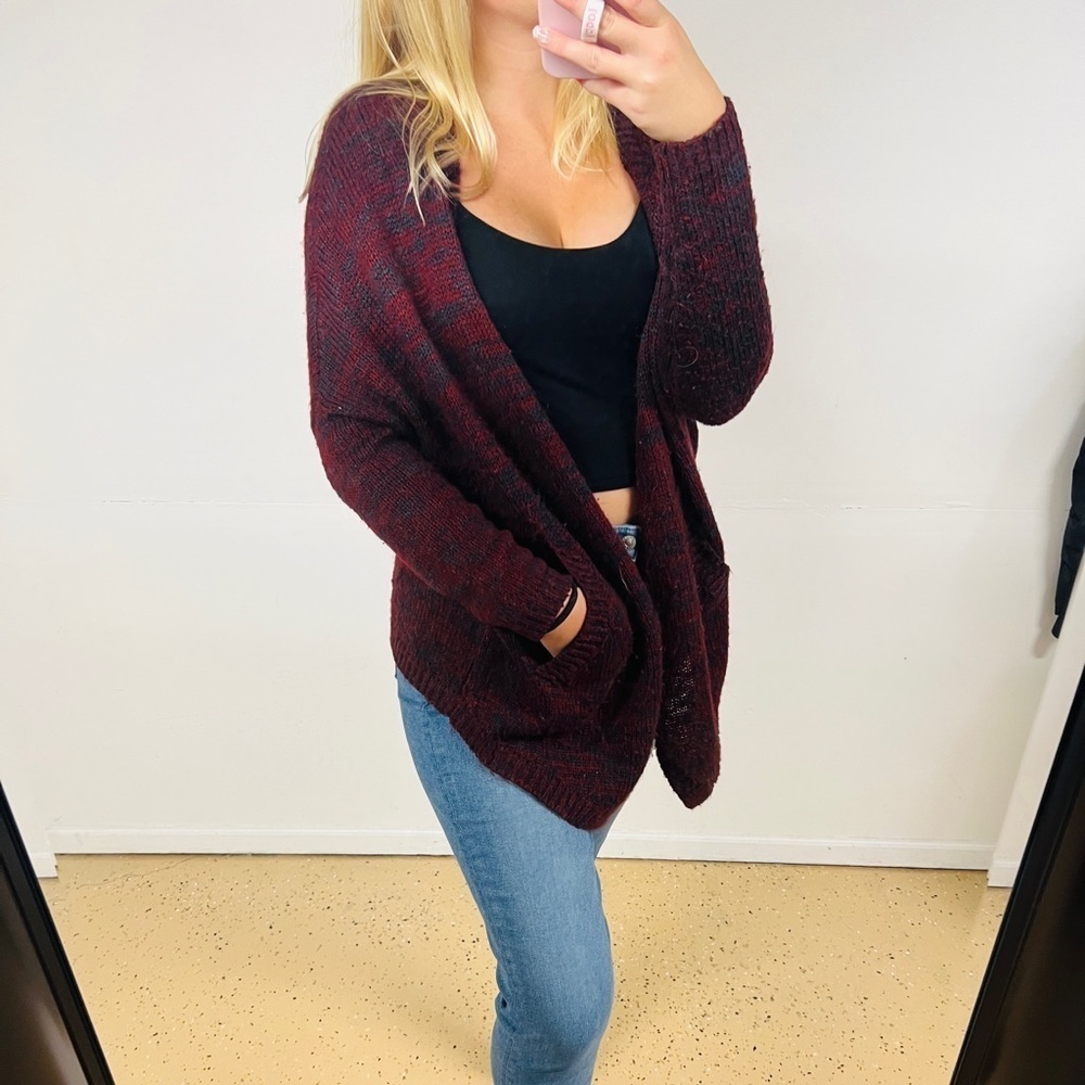 Knit Sisters Cardigan Maroon
